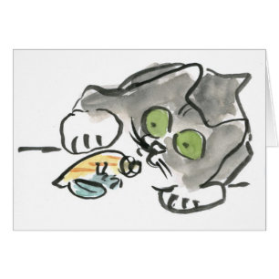 Eremitkrabba & kattunge hälsningskort