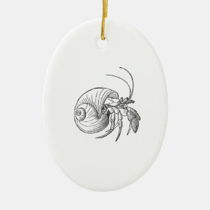 Eremitkrabbaillustration (fodra konst), julgransprydnad keramik