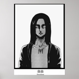 Eren Jaeger attackerade Titan Freedom Poster