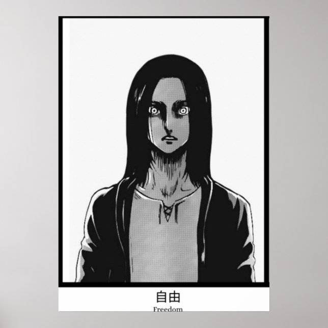 Eren Jaeger attackerade Titan Freedom Poster (Framsidan)
