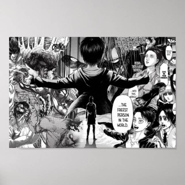 Eren Jaeger manga collage Poster (Framsidan)