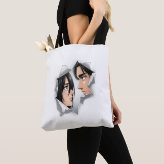 Eren & Mikasa AOT Estetisk Rivet Papperskasse Tygkasse