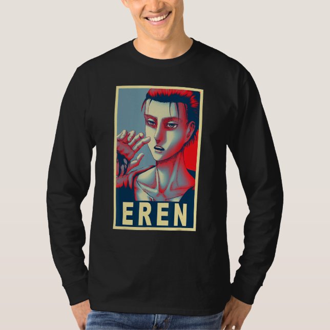 Eren Yeager Poster T Shirt (Framsida)