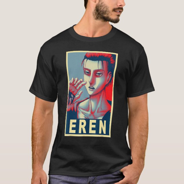Eren Yeager Poster T Shirt (Framsida)