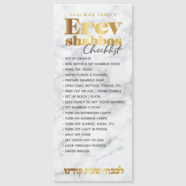 Erev Shabbos Checklist Marble Magnetic Reminder