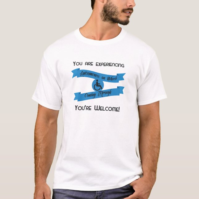 "Erfar du Awesomeness på den hjul" utslagsplatsen T-shirt (Framsida)