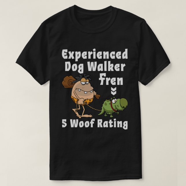 Erfaren Dog Walker-kille T Shirt (Design framsida)