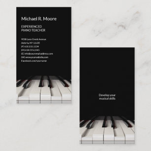 Erfaren Piano Teacher Music Nycklar Business Ca Visitkort