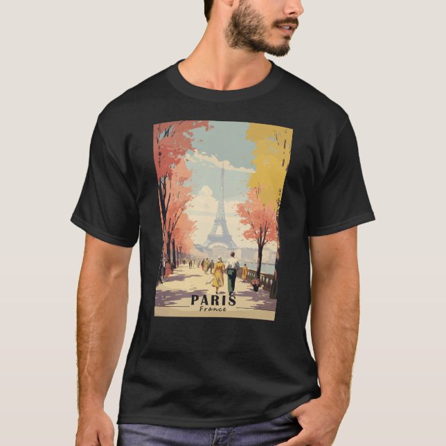 Erfarenhet från Paris i Frankrike Travel Art T Shirt (Framsida)