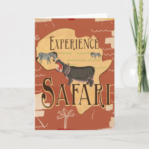 Erfarenhet från Poster i afrikanska Safari Vintage Helgkort