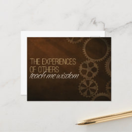 "Erfarenhet lär visdom" Motiveringsbekräftelse Vykort