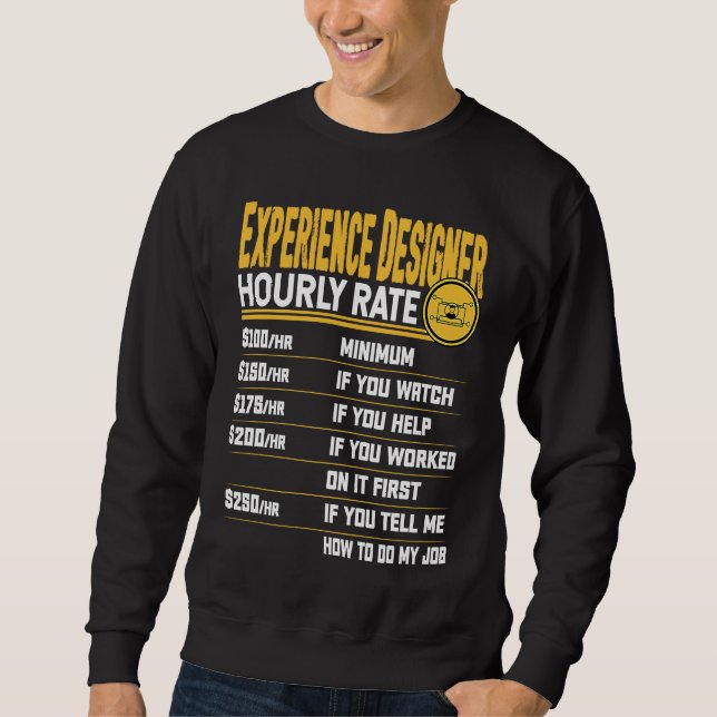 Erfarenhetsdesigners timpris   UX-designers Lång Ärmad Tröja (Framsida)