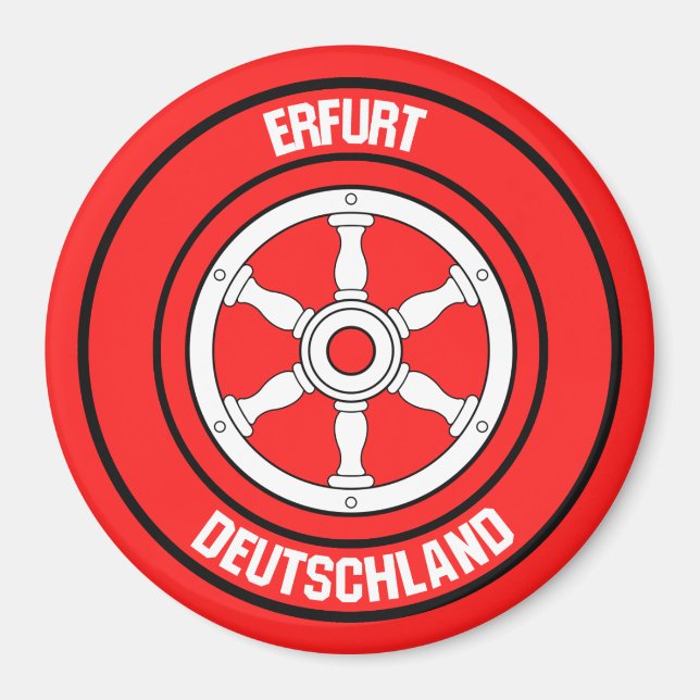 Erfurt Round Emblem Magnet (Framsidan)