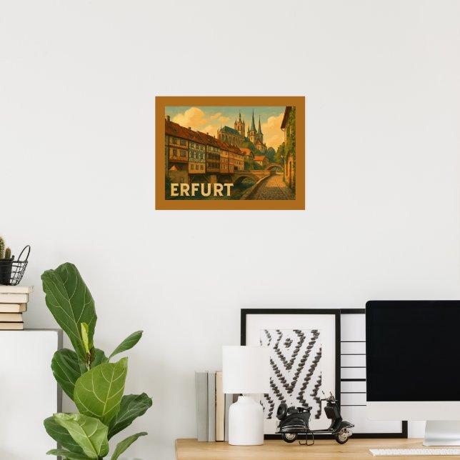 Erfurt Tyskland Stad Konst Poster (Hemmakontoret)