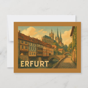 Erfurt Tyskland Stad Konst Vykort