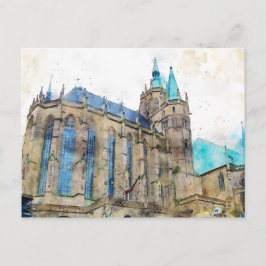 Erfurter Dom. Stadtansicht von Erfurt. Vykort