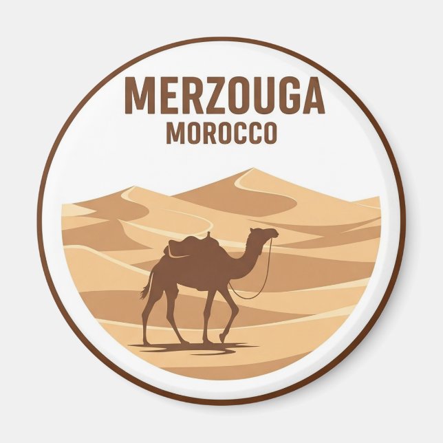 Erg Chebbi Merzouga Marocko Travel Magnet (Framsidan)