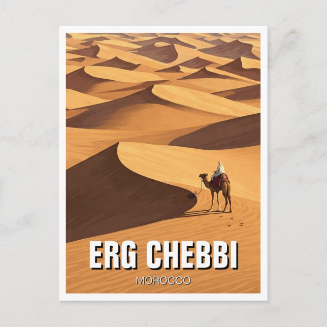 Erg Chebbi Merzouga Marocko Travel Vykort (Framsida)