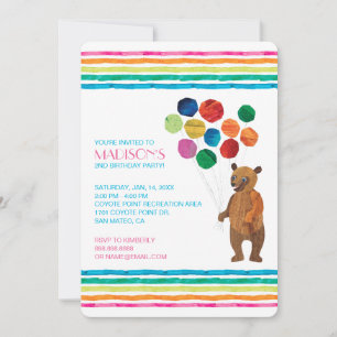 Eric Carle   Beary Rainbow Birthday Inbjudningar