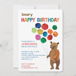 Eric Carle Björn - Beary Grattis på födelsedagen Inbjudningar