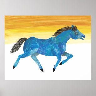 Eric Carle - Blå häst barn Poster