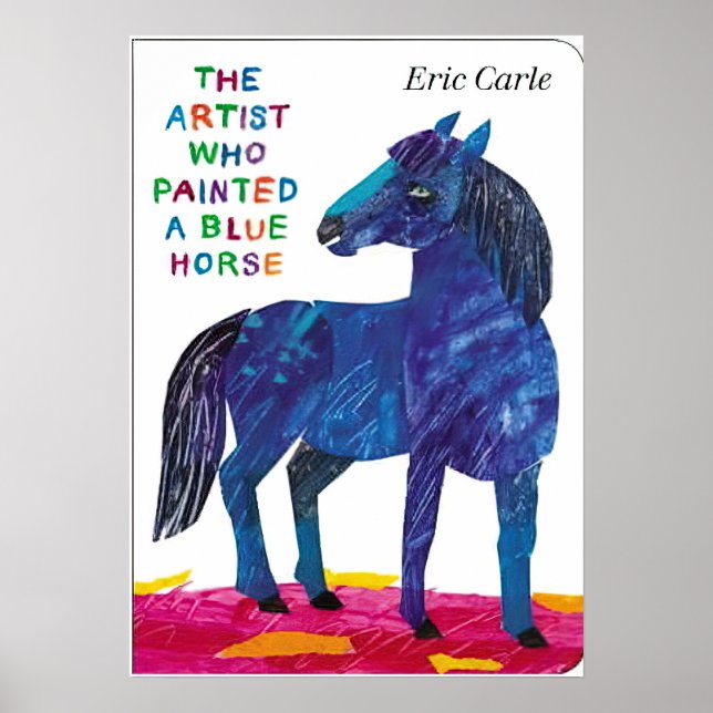 Eric Carle - en blå häst Poster (Framsidan)