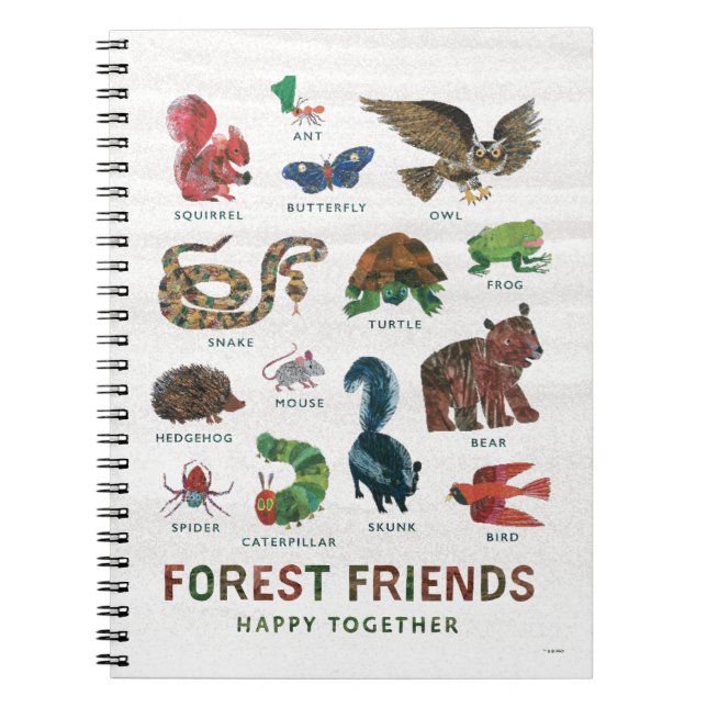 Eric Carle | Forest Friends Lycklig tillsammans Anteckningsbok (Framsidan)