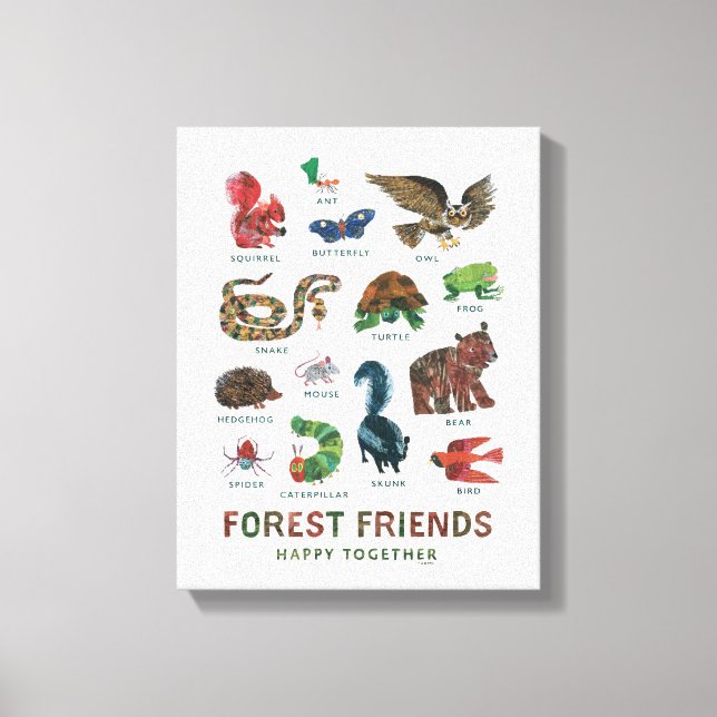 Eric Carle | Forest Friends Lycklig tillsammans Canvastryck (Framsida)