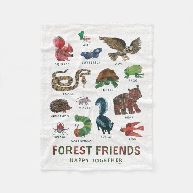 Eric Carle | Forest Friends Lycklig tillsammans Fleecefilt (Framsidan)