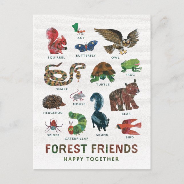 Eric Carle | Forest Friends Lycklig tillsammans Vykort (Framsida)