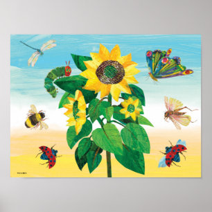 Eric Carle Garden Flower Scene Poster