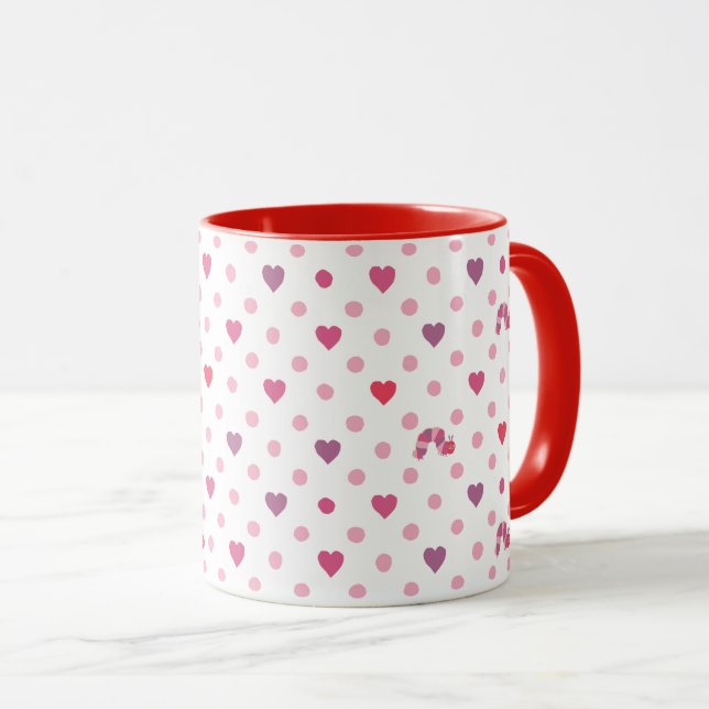 Eric Carle | Valentine Heart Polka Dot Mönster Mugg (Framsida höger)
