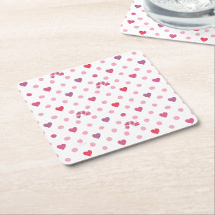 Eric Carle Valentine Heart Polka Dot Mönster Underlägg Papper Kvadrat