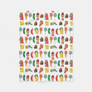 Eric Carle Vattenpelare och Food Mönster Fleecefilt