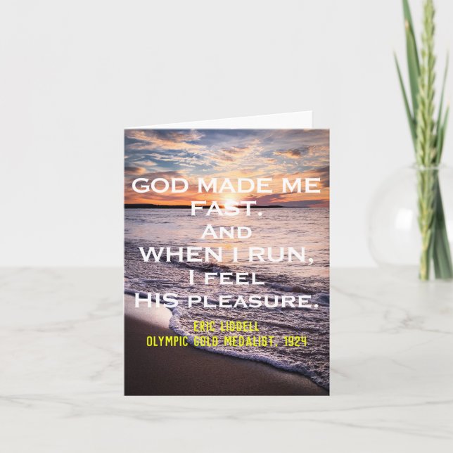 Eric Liddell Quote Greeting Card Kort (Framsida)