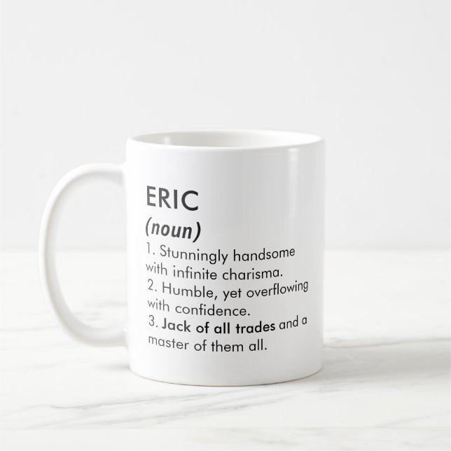Eric namn, Redigerbart namn, Anpassat namn Kaffemugg (Vänster)