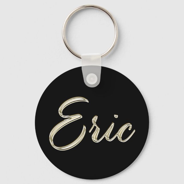 Eric Namn whitegold Button Schlüsselanhänger Nyckelring (Framsida)