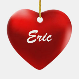 Eric prydnadhjärta julgransprydnad keramik