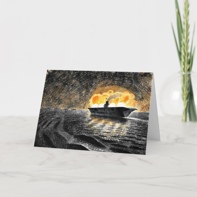 Eric Ravilious art, HMS Ark Royal in Action Kort (Framsida)