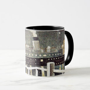 Eric Ravilious art, S.S. Brighton Lämnande Newhave Mugg