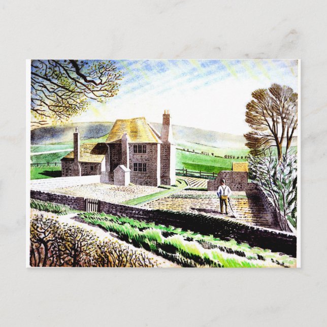 Eric Ravilious art, Shepherd's Cottage Vykort (Framsida)