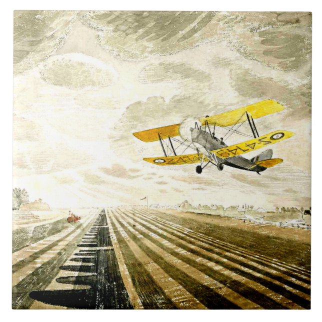 Eric Ravilious Art, Tiger Moth Kakelplatta (Framsidan)
