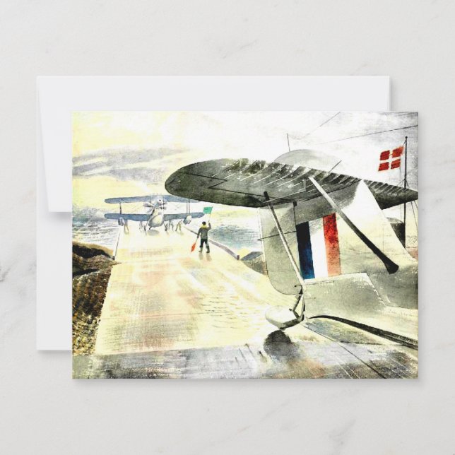 Eric Ravilious art, Walrus Aircraft på slipway Kort (Framsida)