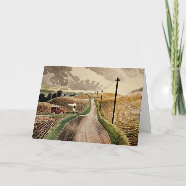 Eric Ravilious art, Wiltshire Ligcape Kort (Framsida)