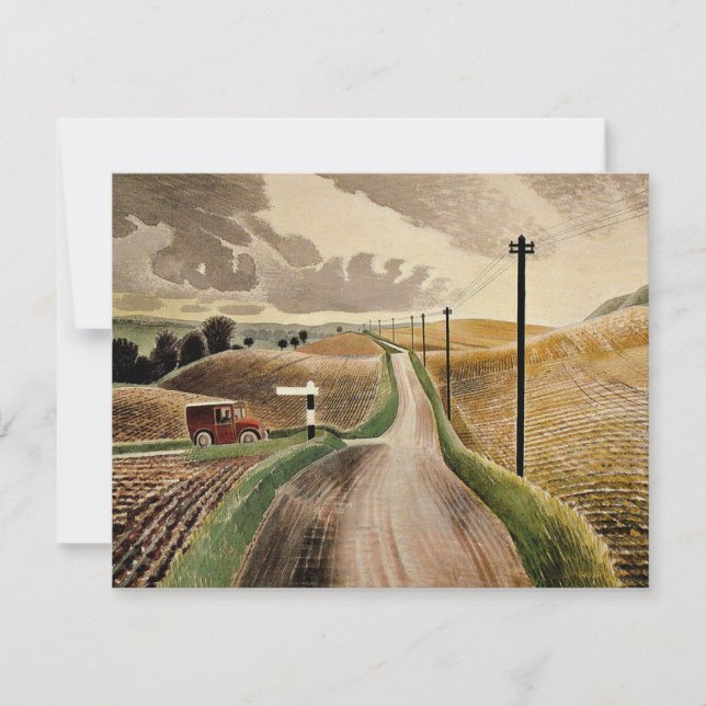 Eric Ravilious art, Wiltshire Ligcape Kort (Framsida)
