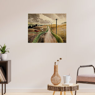 Eric Ravilious art, Wiltshire Ligcape Poster