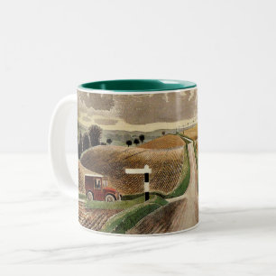 Eric Ravilious art, Wiltshire Ligcape Två-Tonad Mugg