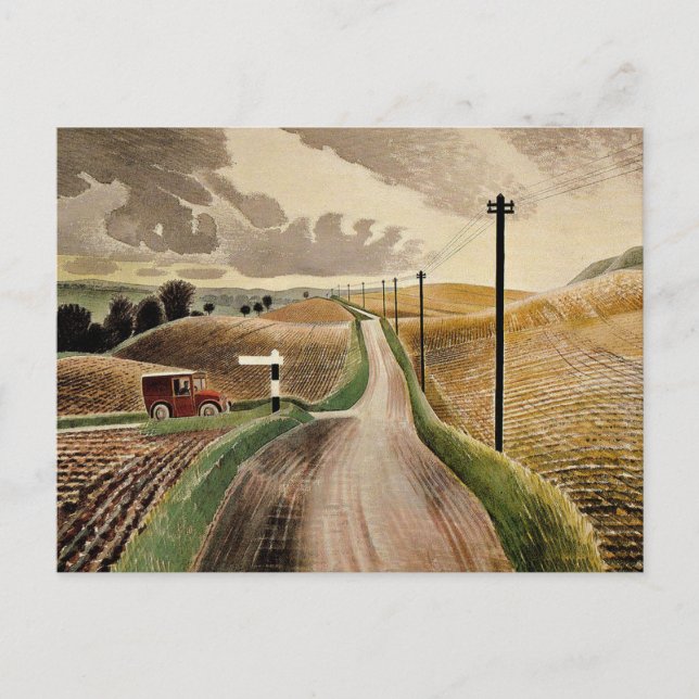 Eric Ravilious art, Wiltshire Ligcape Vykort (Framsida)