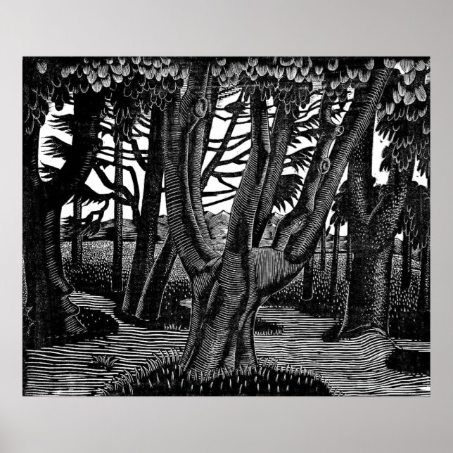 Eric Ravilious art, Woodland Outside Florence Poster (Framsidan)