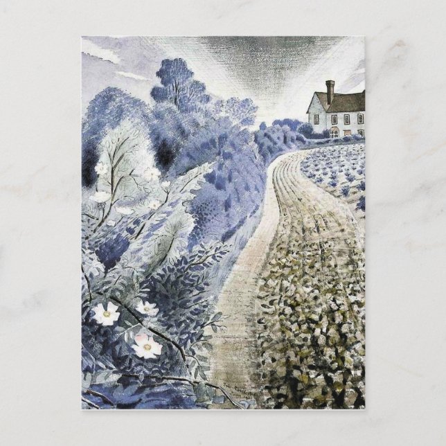 Eric Ravilious - Bondgård och åker Vykort (Framsida)